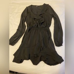 EXPRESS Black Ruffle Long Sleeve Dress Size XS NWT